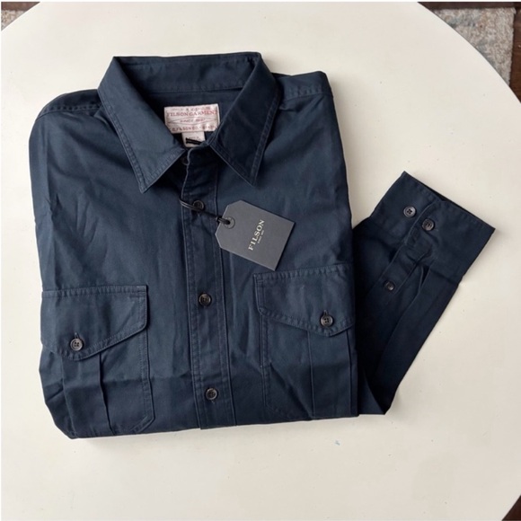 Filson Other - Filson Men’s Alaskan Guide Shirt Button Down Size Medium New Navy Cotton Twill